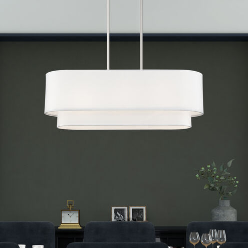 Manorwood 3 Light 30 inch Brushed Nickel Linear Chandelier Ceiling Light
