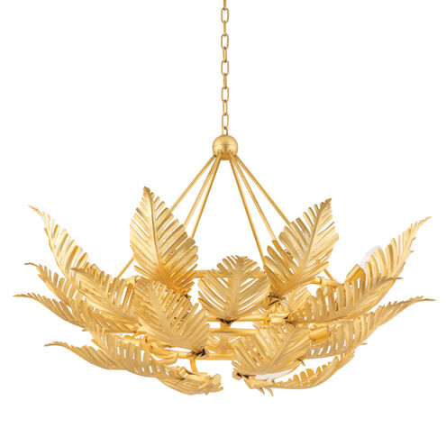 Tropicale 12 Light 44 inch Gold Leaf Pendant Ceiling Light 