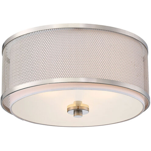Modern 3 Light 14.75 inch Brushed Nickel Flush Mount Ceiling Light