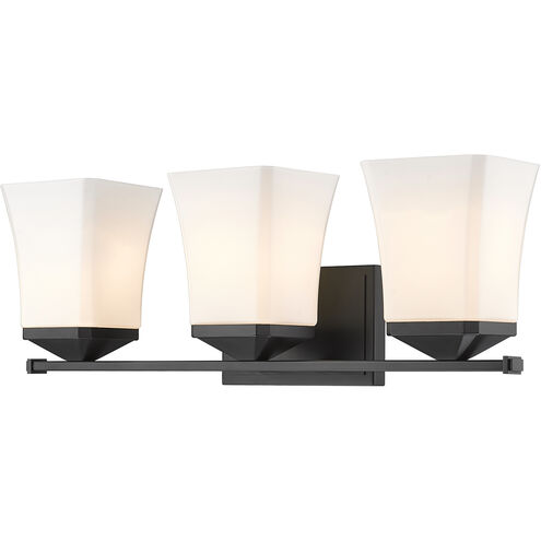 Darcy 3 Light 22 inch Matte Black Vanity Wall Light