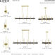 Denmark 8 Light 48 inch Satin Brass with Bronze Accents Linear Chandelier Ceiling Light