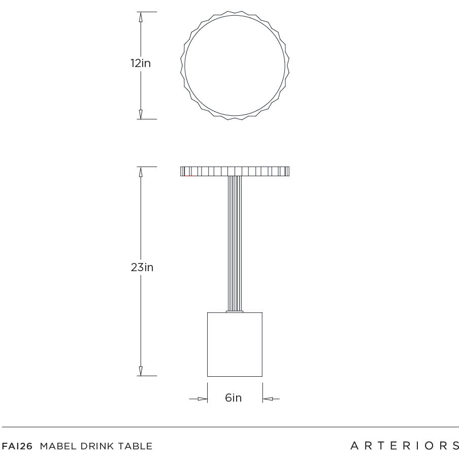 Mabel 12 inch Brown Emperador and Vintage Brass Accent Table