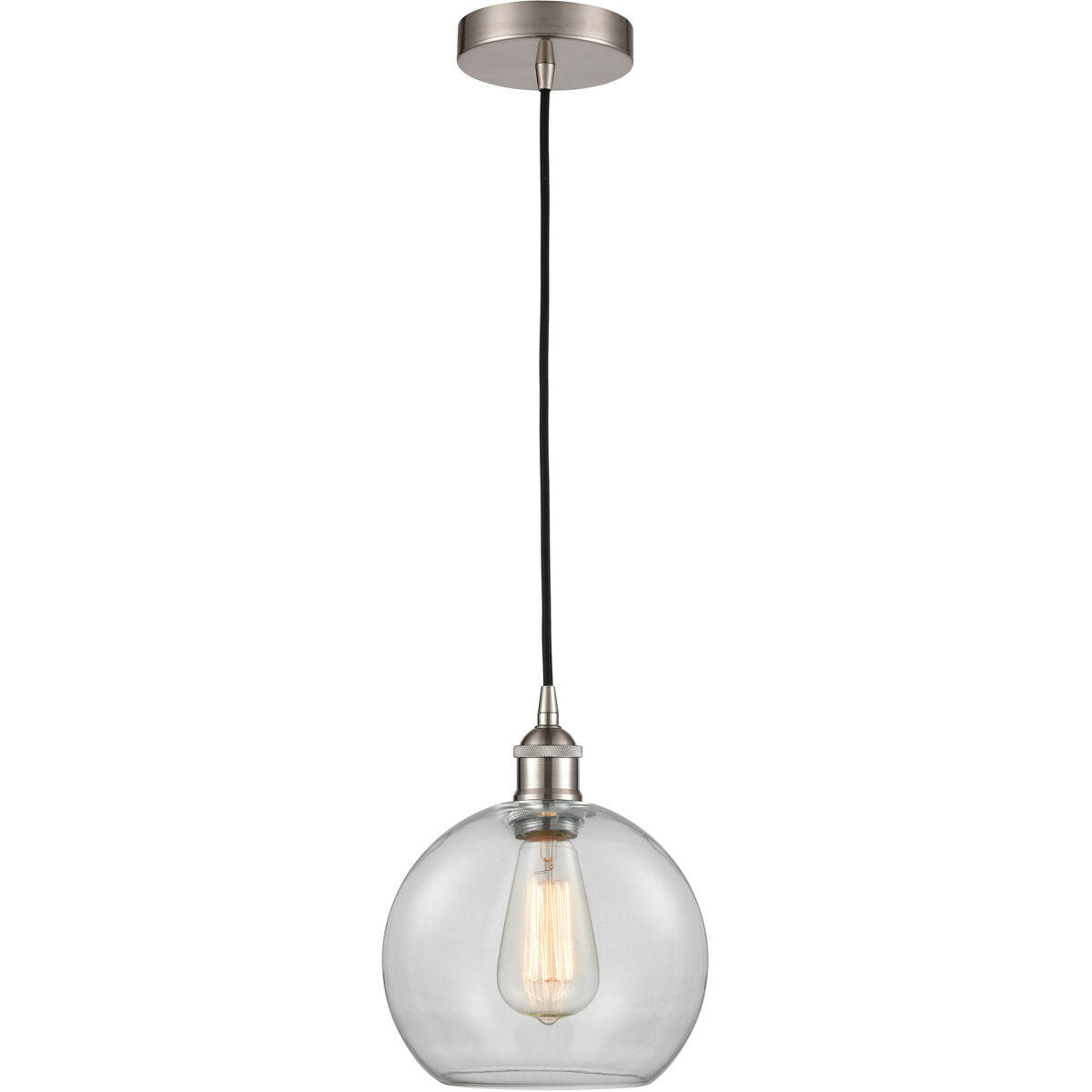 Edison Athens 1 Light 8 inch Brushed Satin Nickel Mini Pendant Ceiling Light
