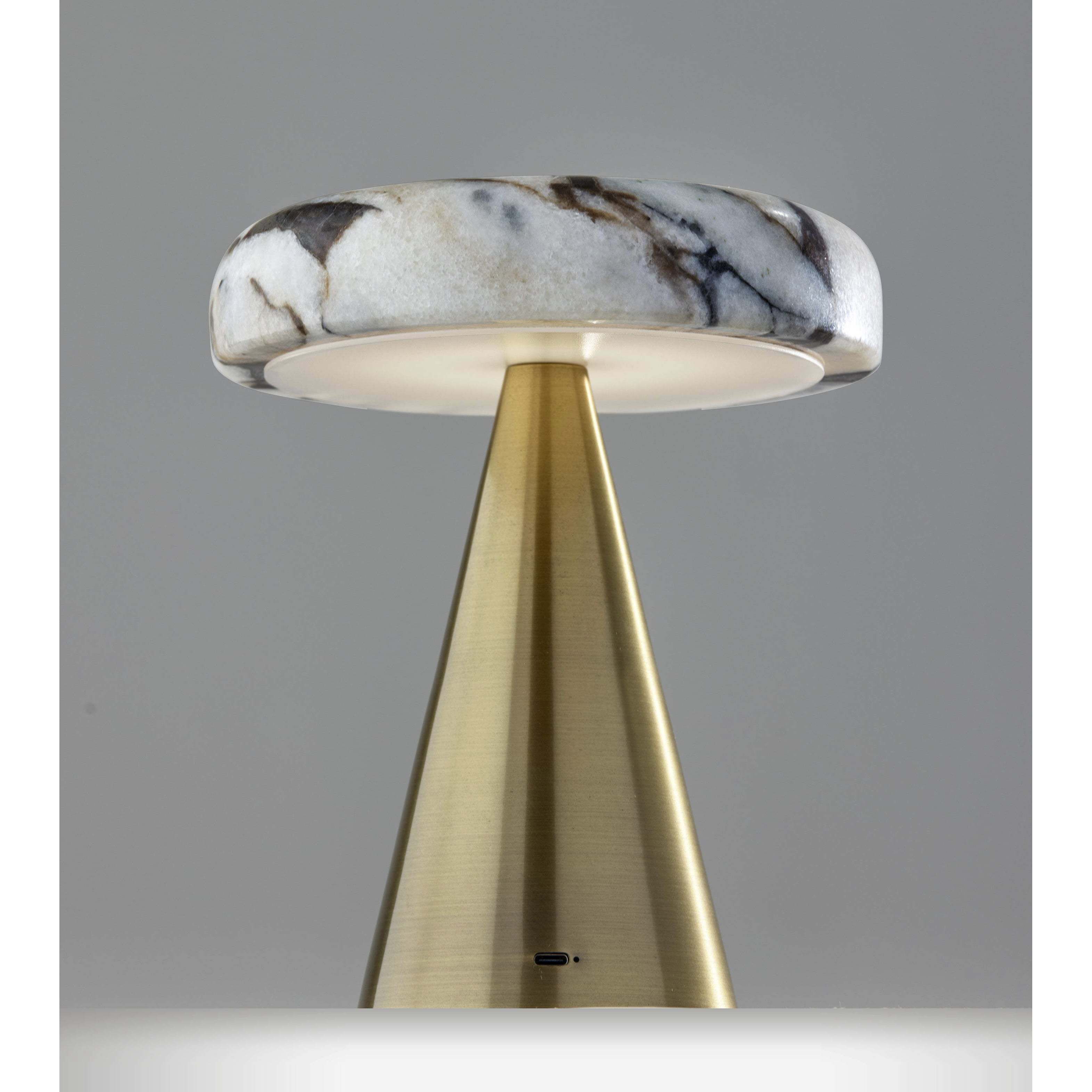 Randy 9 inch 3.00 watt Antique Brass Cordless Table Lamp Portable Light