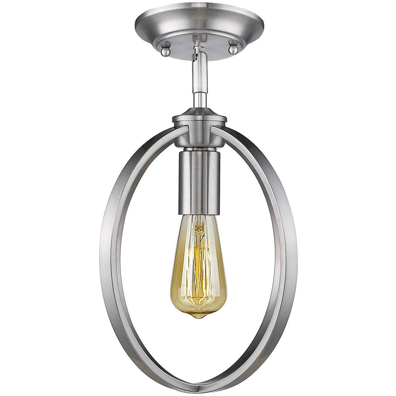 Colson 1 Light 9.88 inch Pewter Semi-Flush Mount Ceiling Light in No Shade