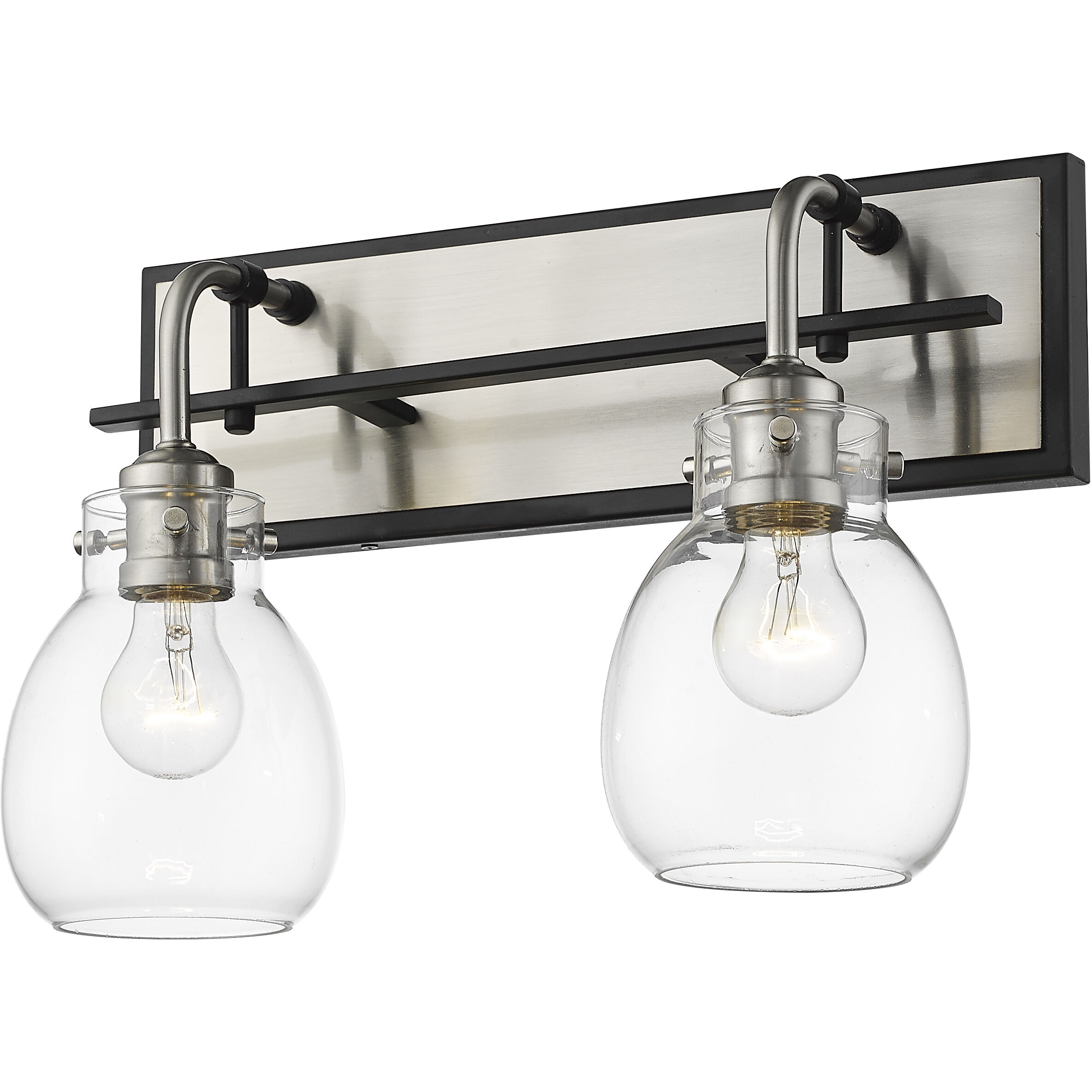 Kraken 2 Light 16 inch Matte Black and Brushed Nickel Wall Sconce Wall Light