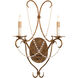 Crystal Lights 2 Light 14 inch Rhine Gold Wall Sconce Wall Light