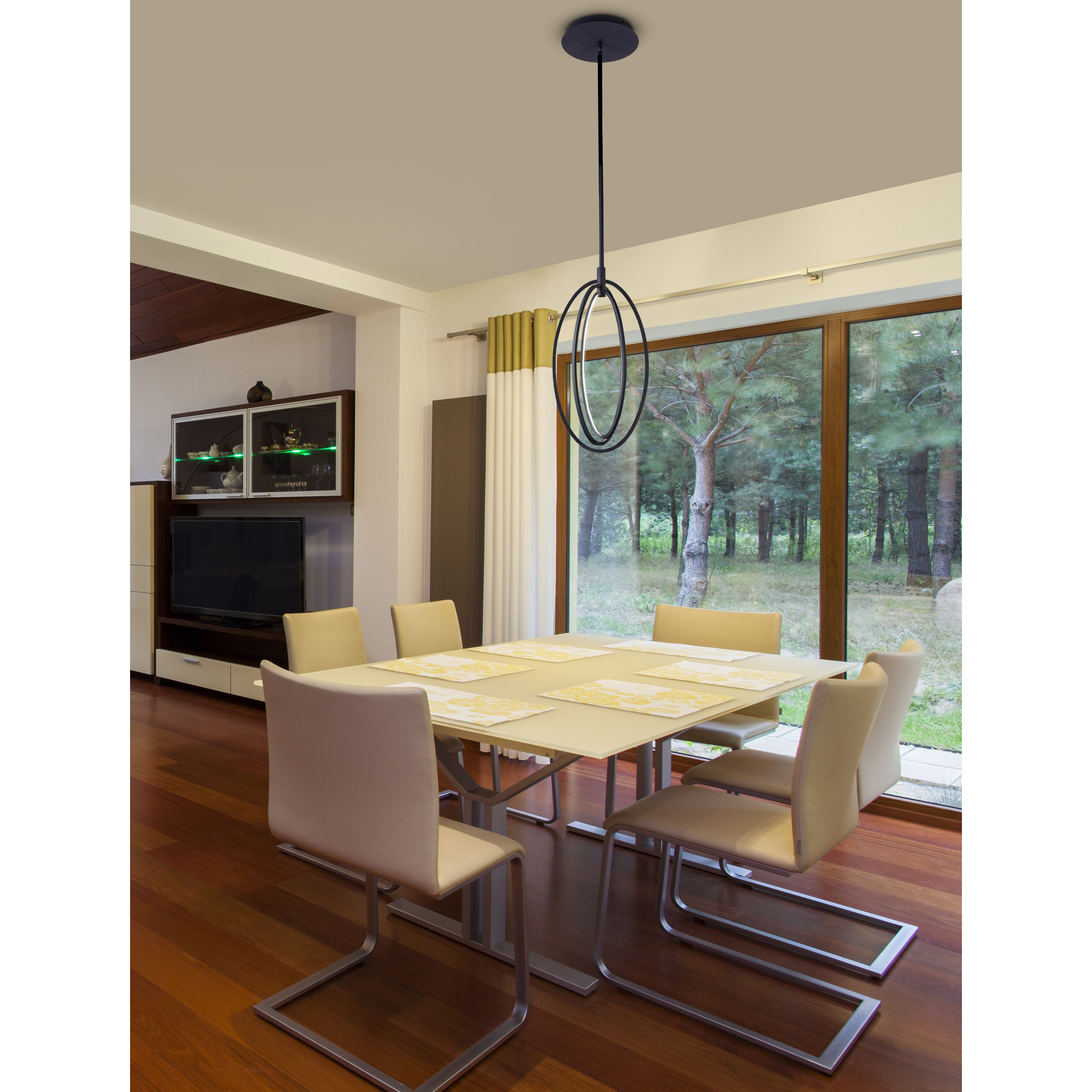 Radium 15.25 inch Black Pendant Ceiling Light