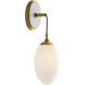 Bindi 1 Light 6 inch Antique Brass and White Sconce Wall Light