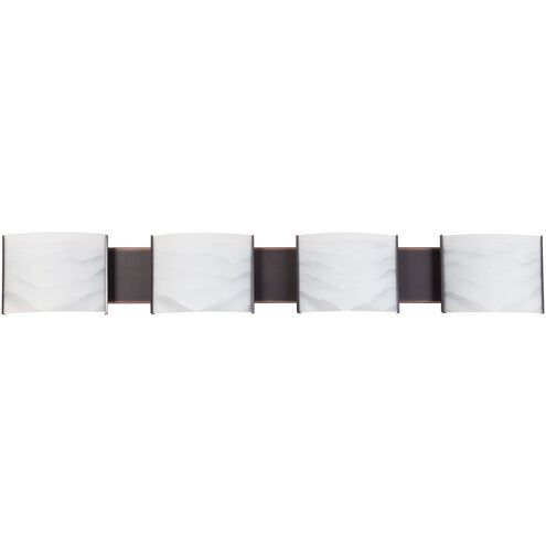 Pannelli 4 Light 42 inch Oil Rubbed Bronze Vanity Light Wall Light in Oiled Bronze, Alabaster