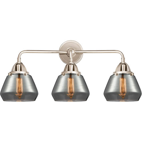 Nouveau 2 Fulton LED 24.75 inch Polished Nickel Bath Vanity Light Wall Light in Plated Smoke Glass