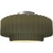 Radiance Collection - Pleated Tier LED 16.5 inch Matte Green and Brushed Nickel Semi-Flush Ceiling Light in Dedicated LED, 16.5W x 8H, Form+Finish+Function