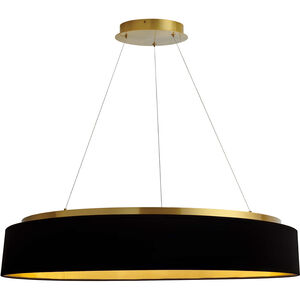 Circulo LED 34 inch Aged Brass Chandelier Ceiling Light in Black/Gold Jewel Tone
