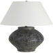 Patina 20.5 inch Distressed Charcoal and Beige Table Lamp Portable Light