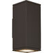 Sean Lavin Tegel LED 12 inch Black Outdoor Wall Light in Surge Protection, Uplight/Downlight, LED 80 CRI 2700K, 10 Degree/36 Degree, Integrated LED