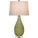 Anjou 29.75 inch 150 watt Pale Green/Off-White/Clear/Satin Nickel Table Lamp Portable Light