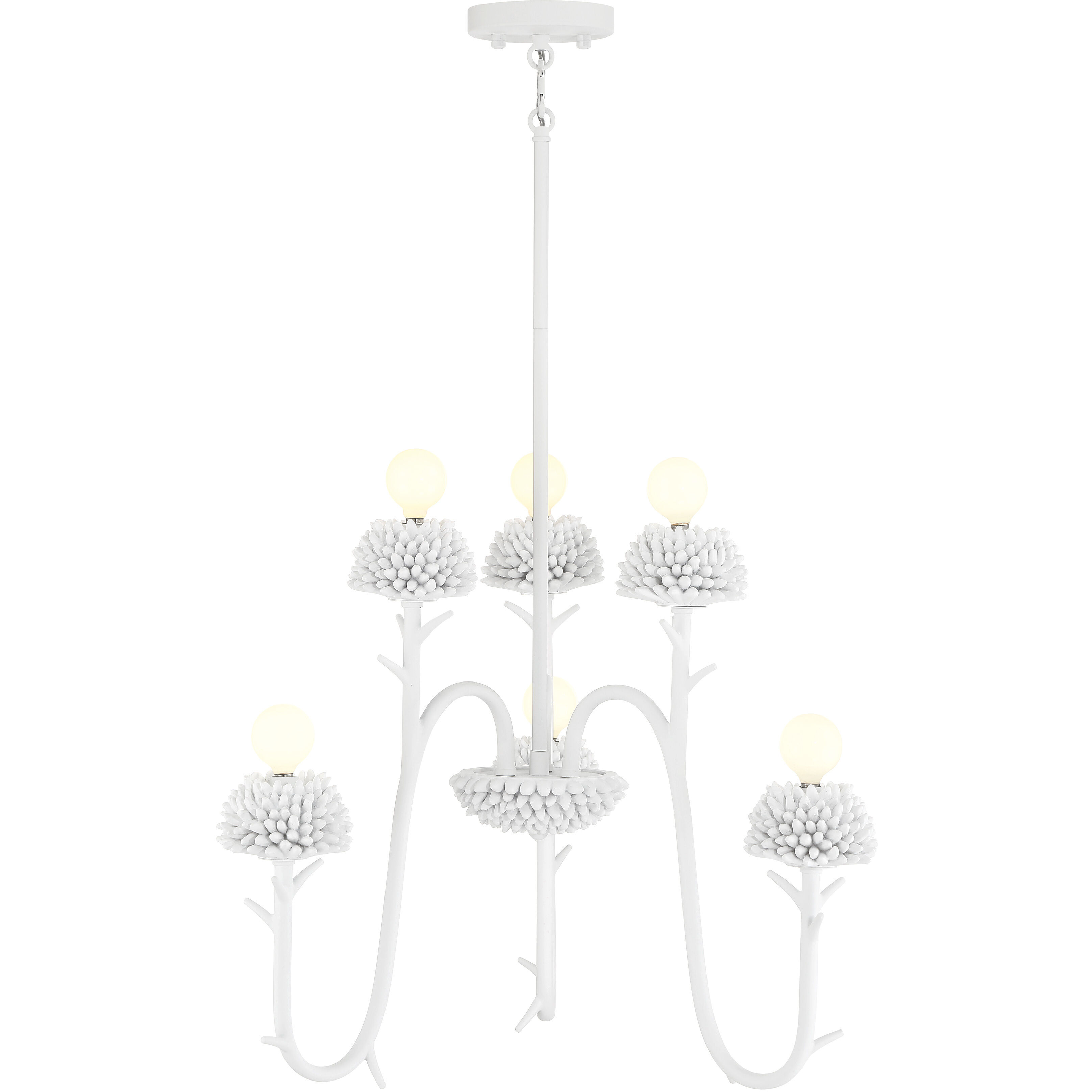 North Fork 6 Light 24 inch Sand White Pendant Ceiling Light