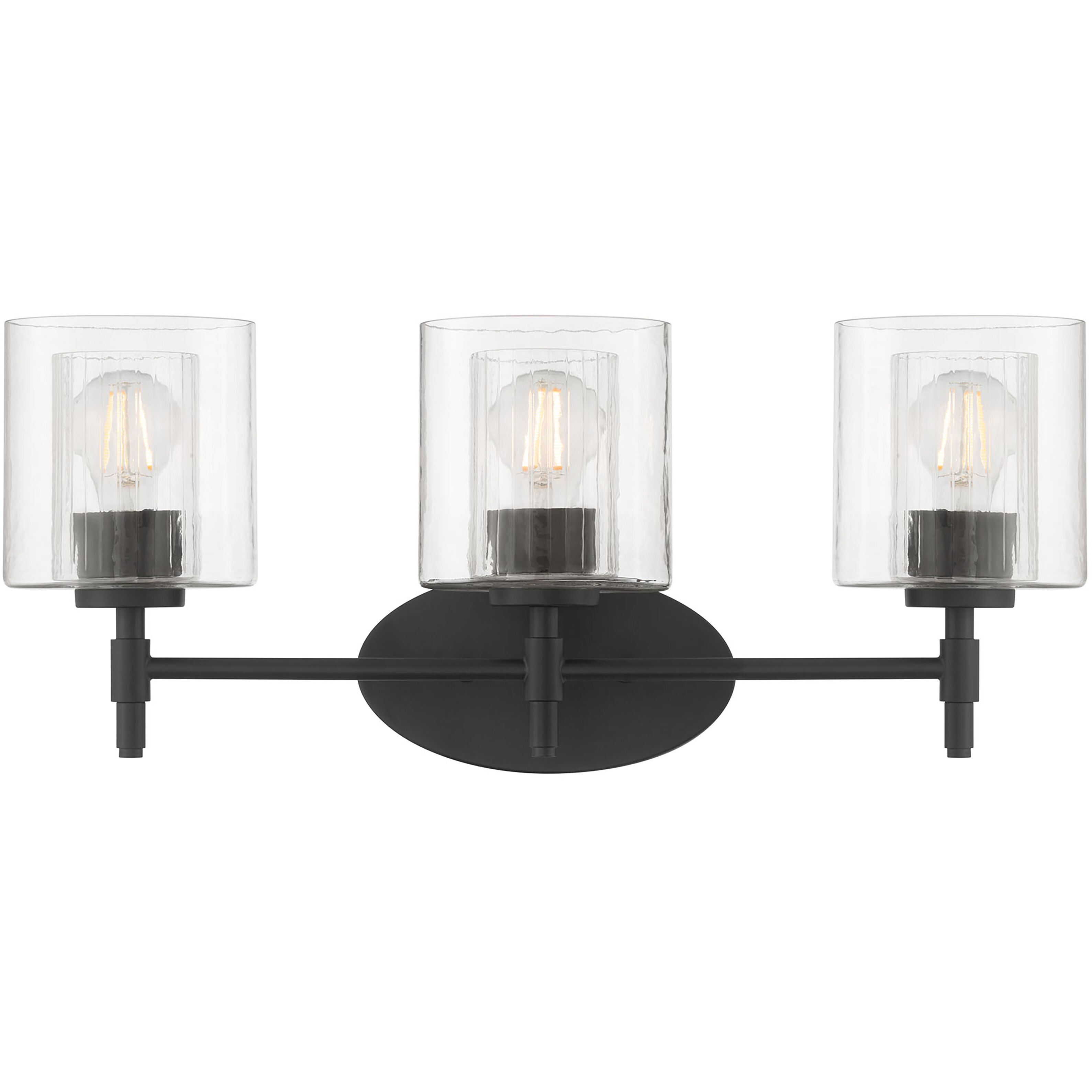 Solventa 3 Light 23.5 inch Matte Black Bathroom Vanity Light Wall Light