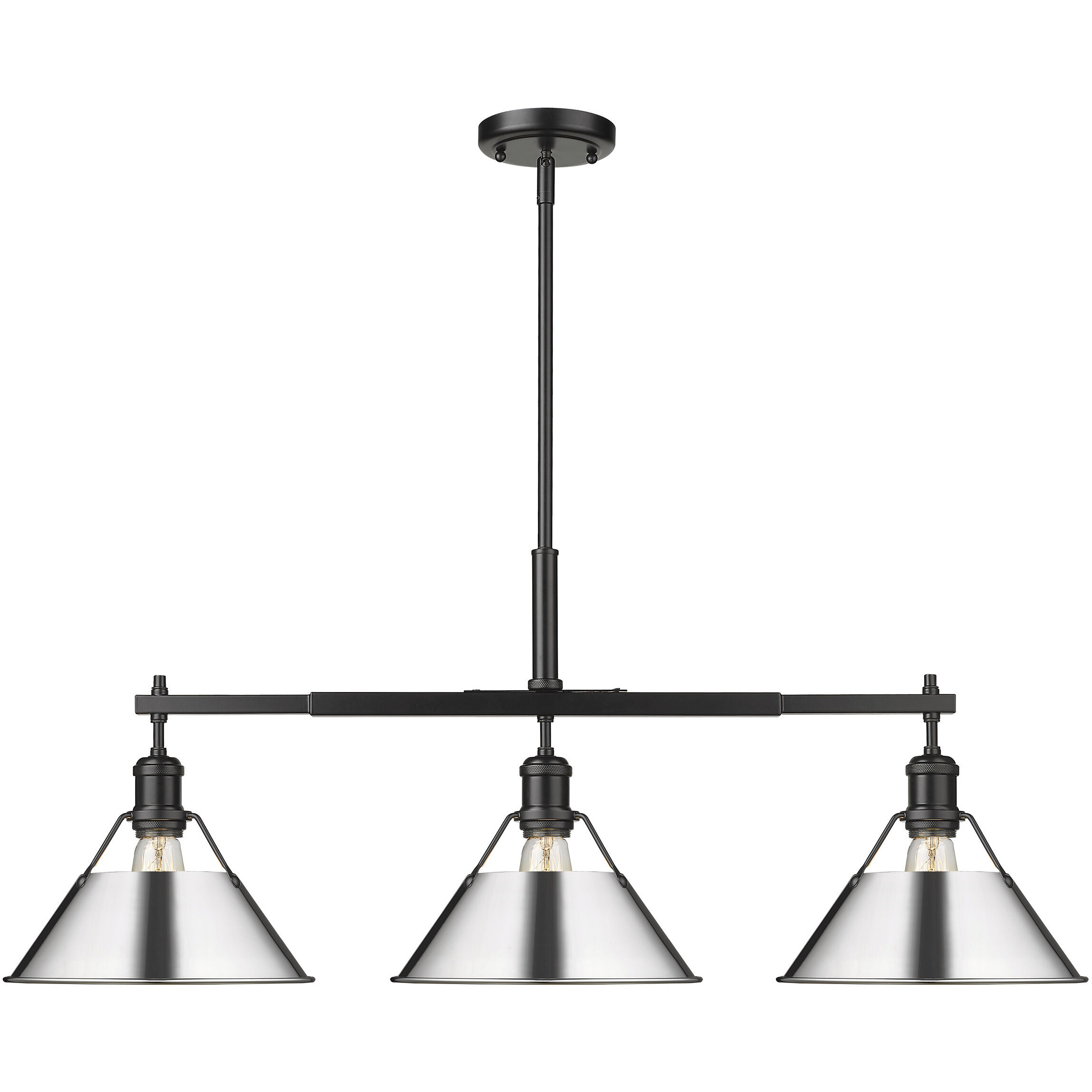 Yep Orwell Island Light Ceiling Light in Matte Black, Chrome