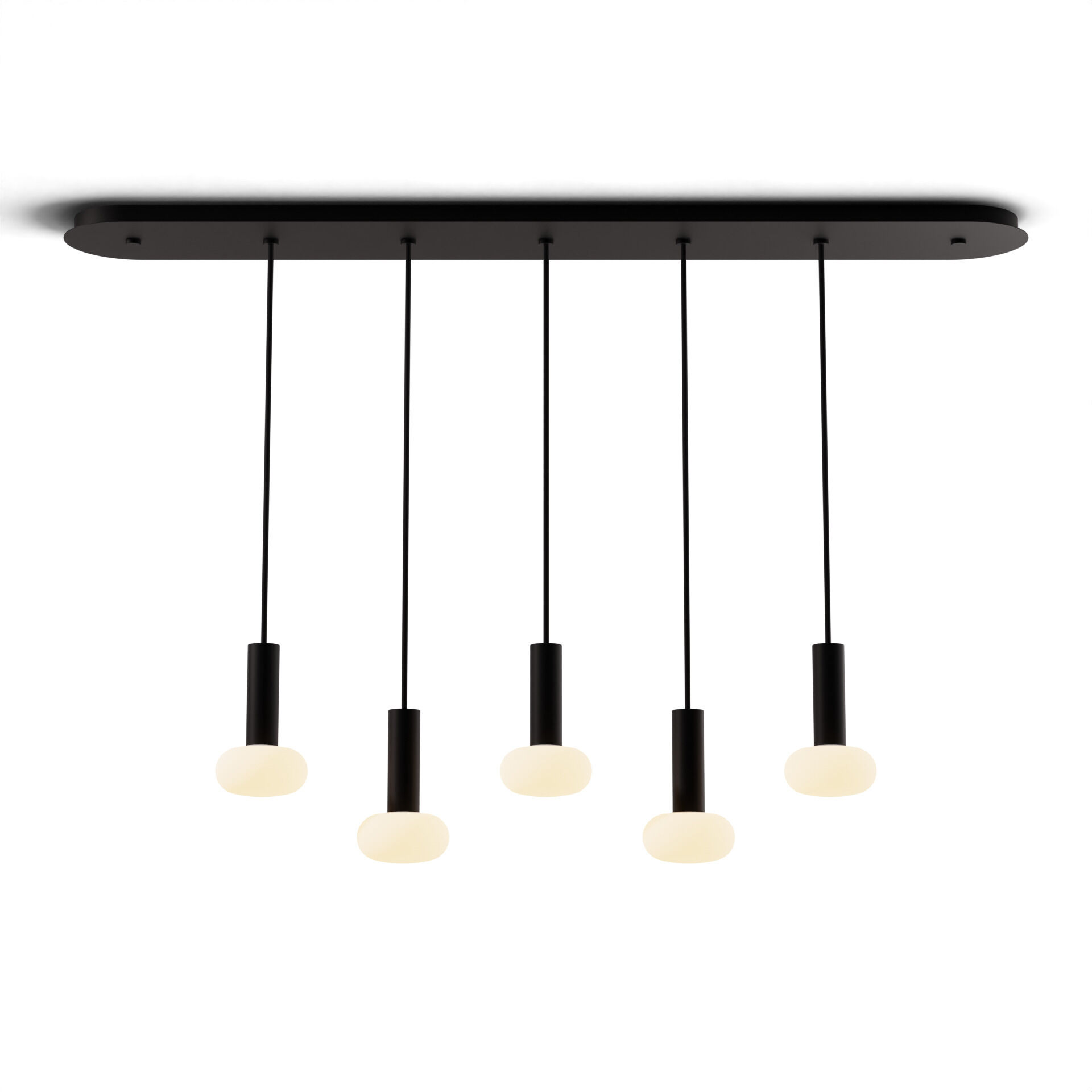 Combi LED 49 inch Matte Black Pendant Ceiling Light, Suspension / Flush Mount 2-in-1