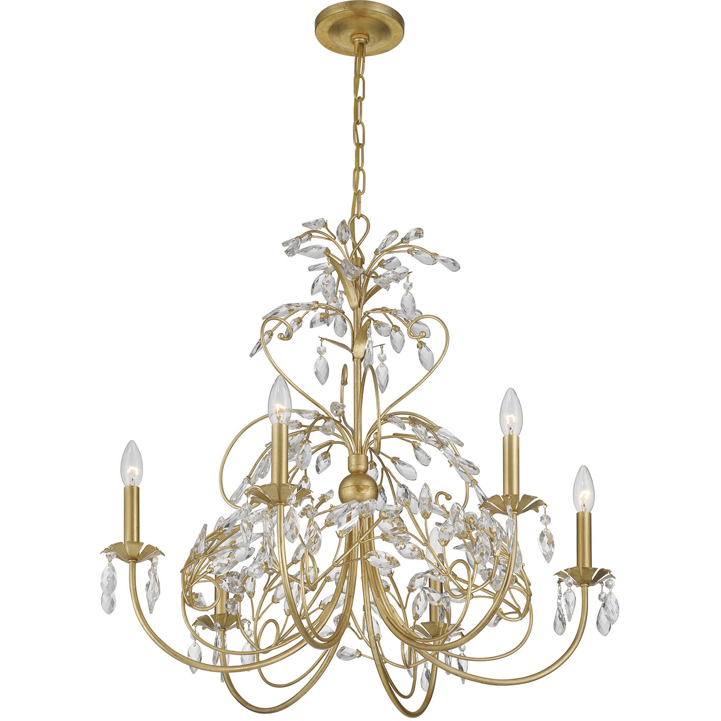 Sadie 6 Light 29 inch Antique Gold Chandelier Ceiling Light