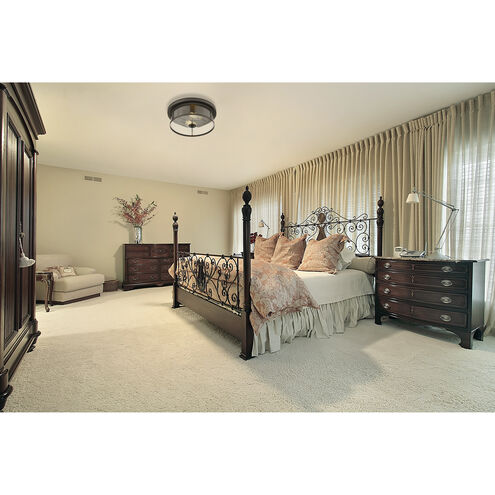 Savannah 2 Light 11 inch Bronze Flush Mount Ceiling Light