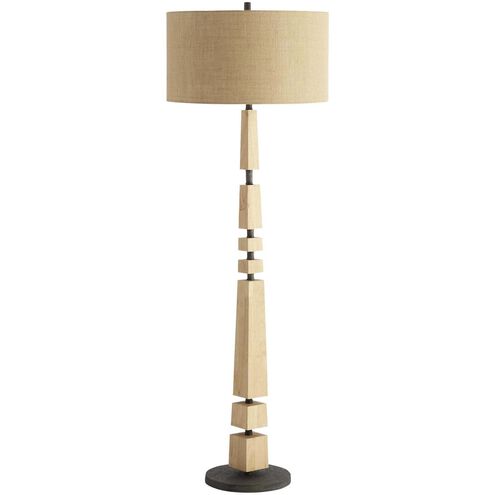 Adonis 66 inch 100.00 watt Tan and Black Floor Lamp Portable Light