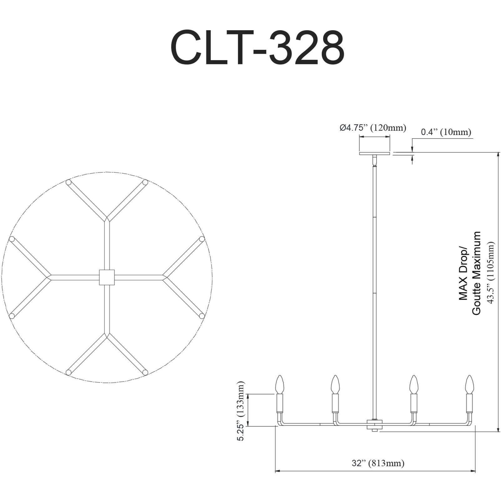 Colette 8 Light 32 inch Polished Chrome Chandelier Ceiling Light