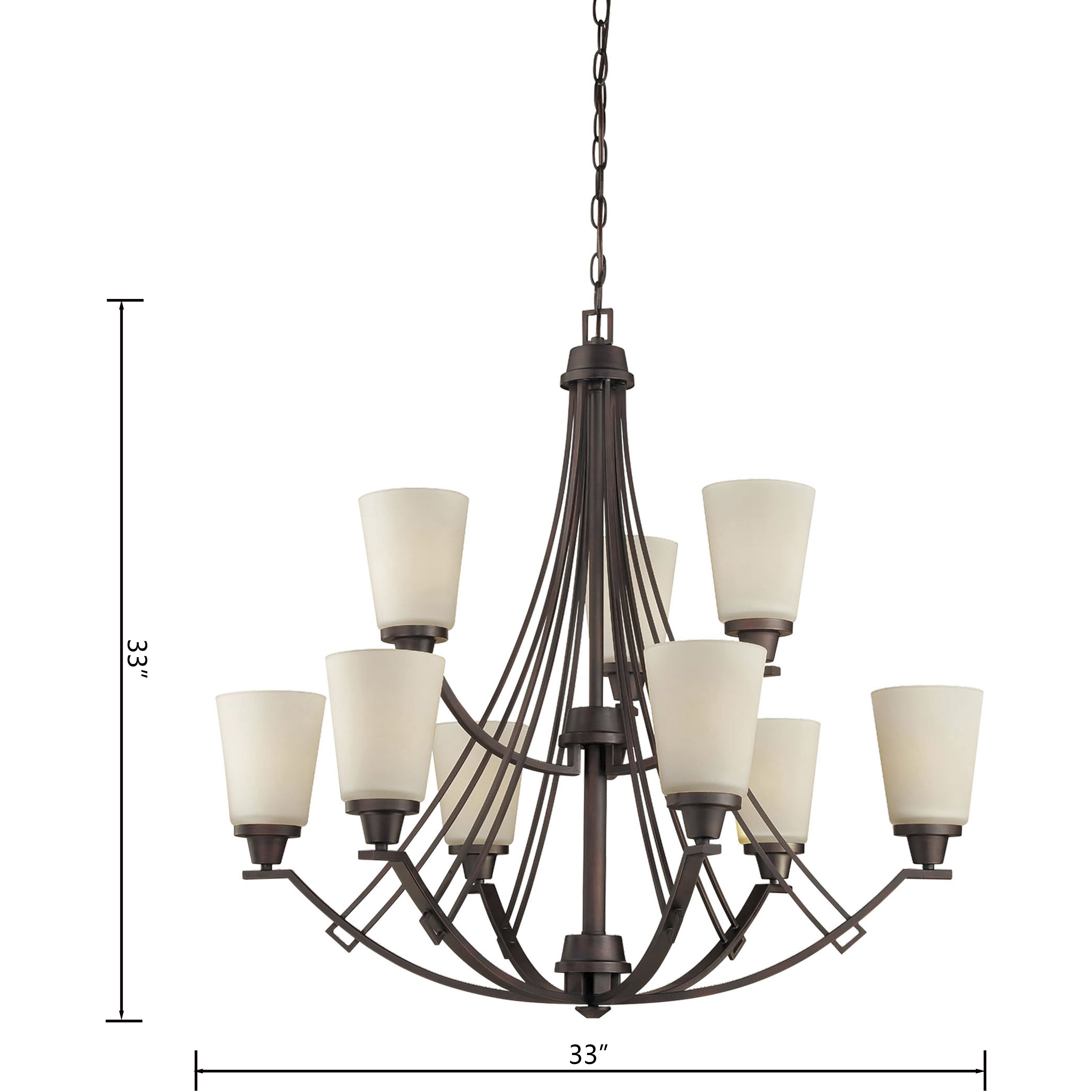 Wright 9 Light 33 inch Espresso Chandelier Ceiling Light