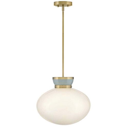 Lucy 1 Light 15 inch Lacquered Brass with Seafoam Pendant Ceiling Light