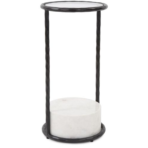 Chaudron 24 X 12 inch Matte Black and White Side Table