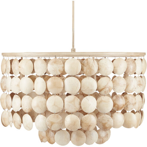 Buko 6 Light 31.5 inch Coco Cream Chandelier Ceiling Light