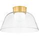 Lakeside 1 Light 20 inch Aged Brass Flush Mount Ceiling Light