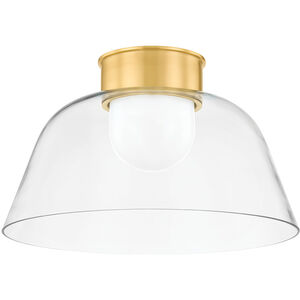 Lakeside 1 Light 20 inch Aged Brass Flush Mount Ceiling Light
