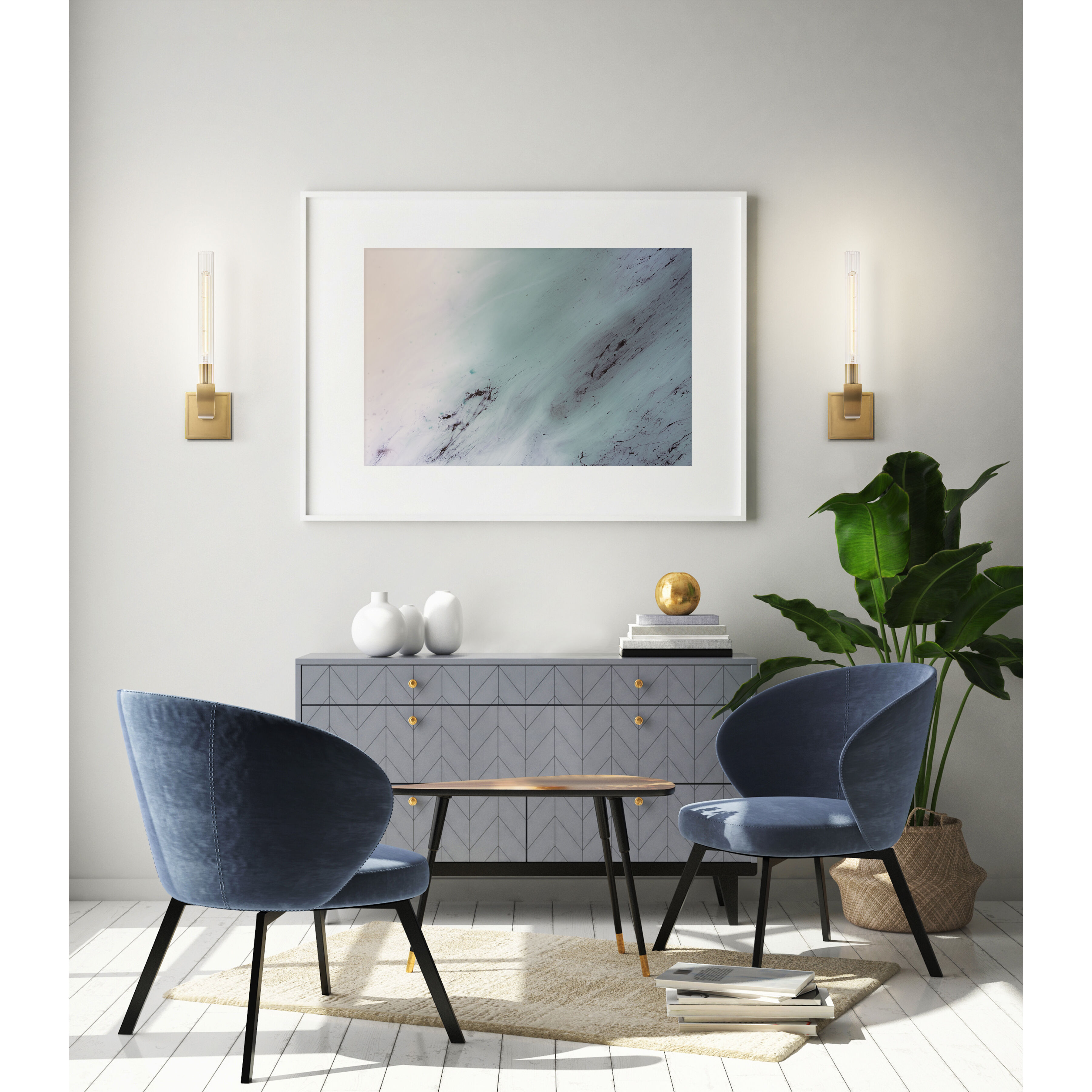 Flute 1 Light 17.7 inch Vintage Brass Vanity Light Wall Light