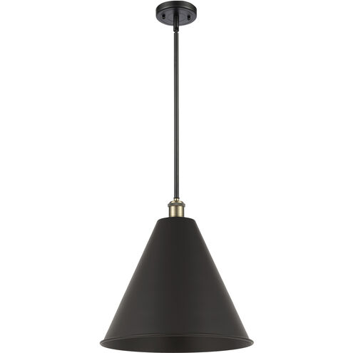 Ballston Cone 1 Light 16 inch Black Antique Brass Pendant Ceiling Light
