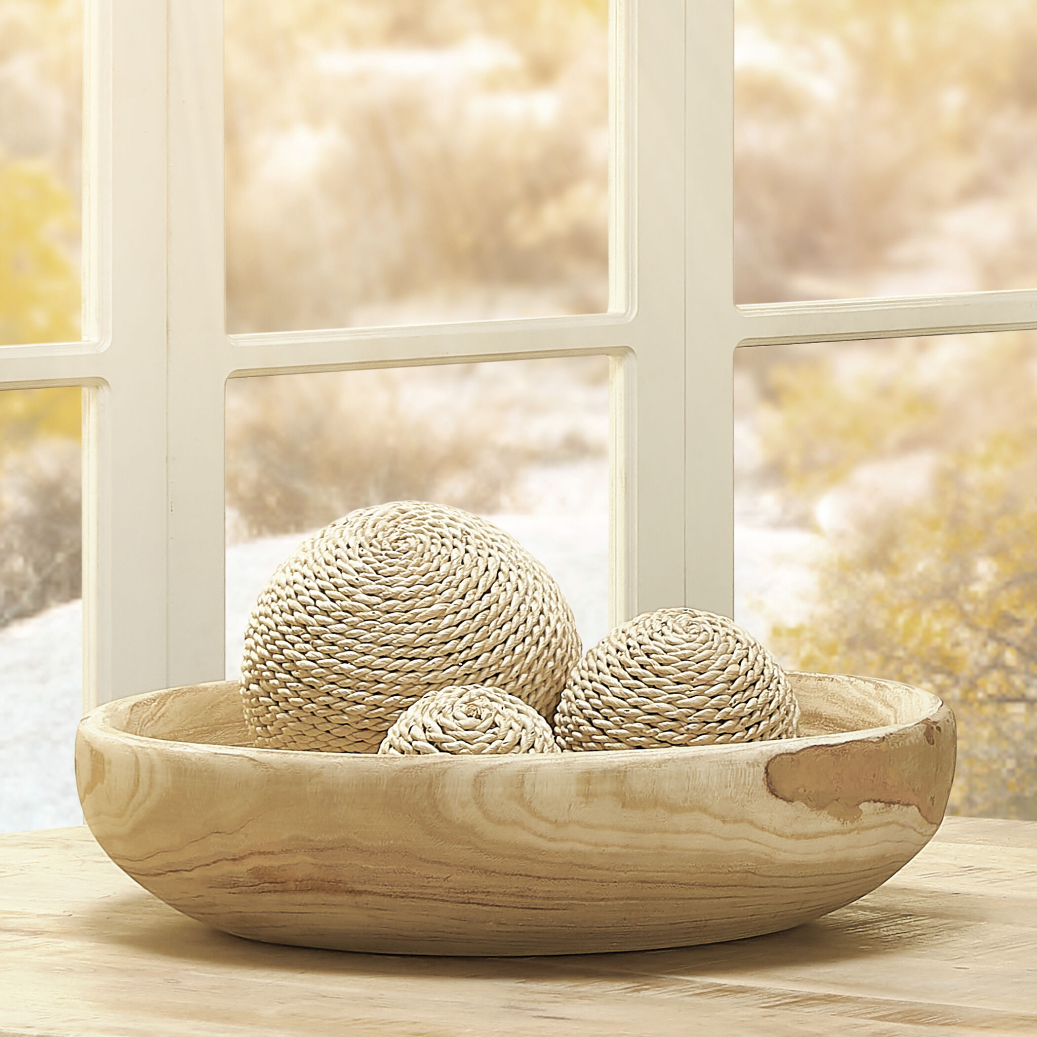 Malibu Natural Decorative Balls, Set of 3