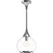 Alora Mood Hazel 1 Light 10.13 inch Chrome Pendant Ceiling Light in Clear Glass