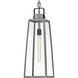 Hugh 1 Light 8.5 inch Antique Brushed Aluminum with Black Outdoor Hanging
