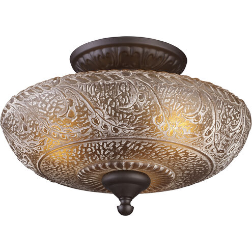 Norwich 3 Light 14 inch Oiled Bronze Semi Flush Mount Ceiling Light