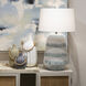 Devon 32 inch 150 watt White with Blue Table Lamp Portable Light