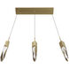 Aspen LED 7 inch Brushed Brass Multi Port Pendant Ceiling Light in Clear