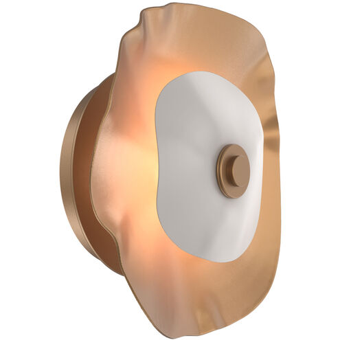 Cumulus LED 14 inch Novel Brass with White Metal Disc Surface Mount Light Ceiling Light, Medium