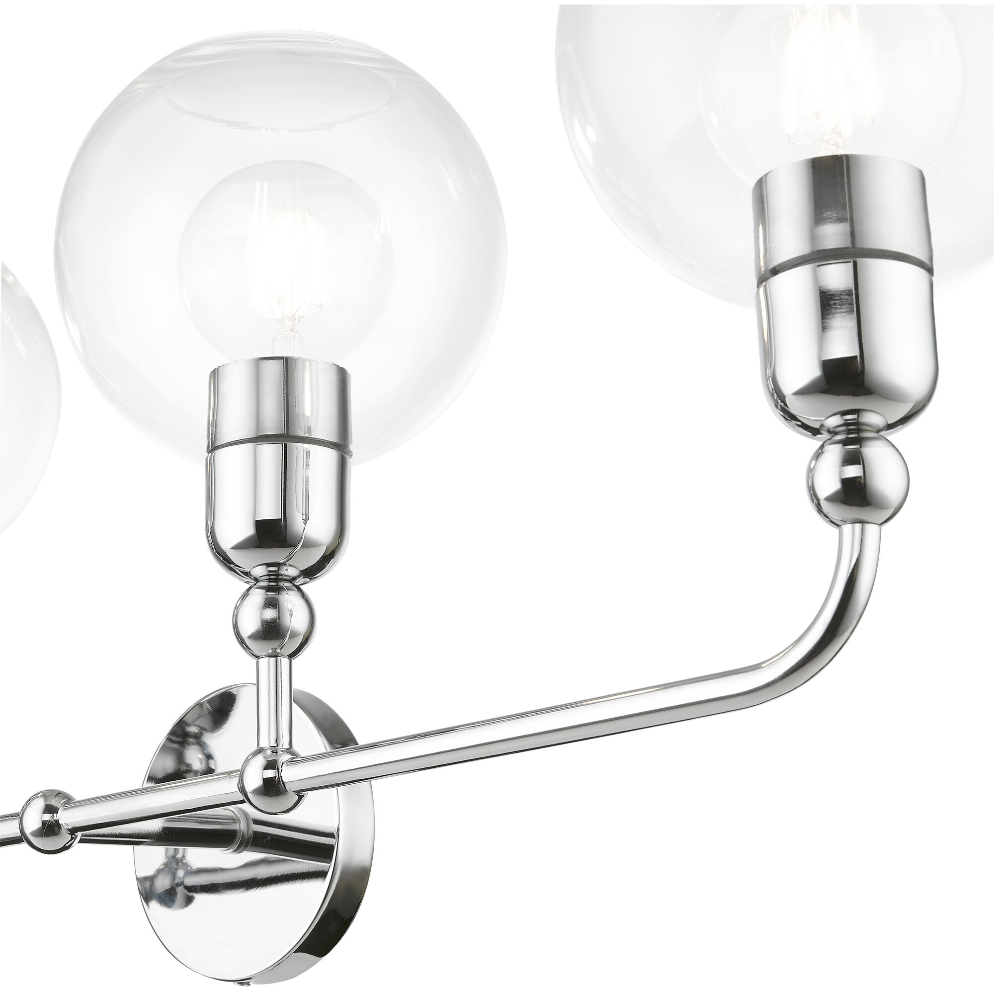 Downtown 4 Light 36 inch Polished Chrome Vanity Sconce Wall Light, Large, Sphere
