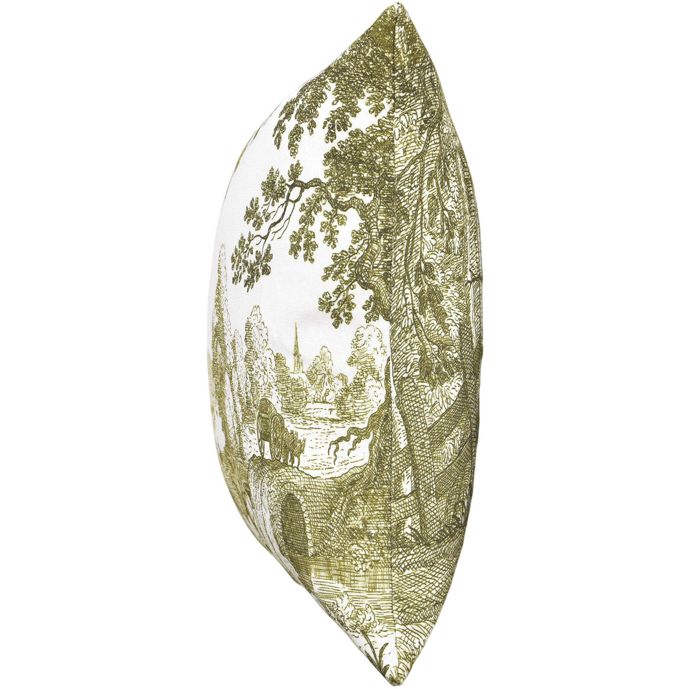 Reverie Toile 24 inch Verdant and Ivory Pillow in 24" x 24"