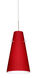 Cierro LED Satin Nickel Pendant Ceiling Light in Ruby Matte Glass