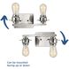 Debut 2 Light 14 inch Brushed Nickel Bath Vanity Wall Light, Design Series