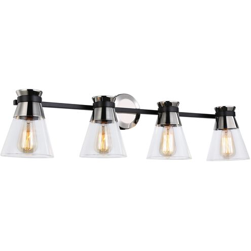 Kanata 4 Light 36 inch Black and Brushed Nickel Vanity Light Wall Light