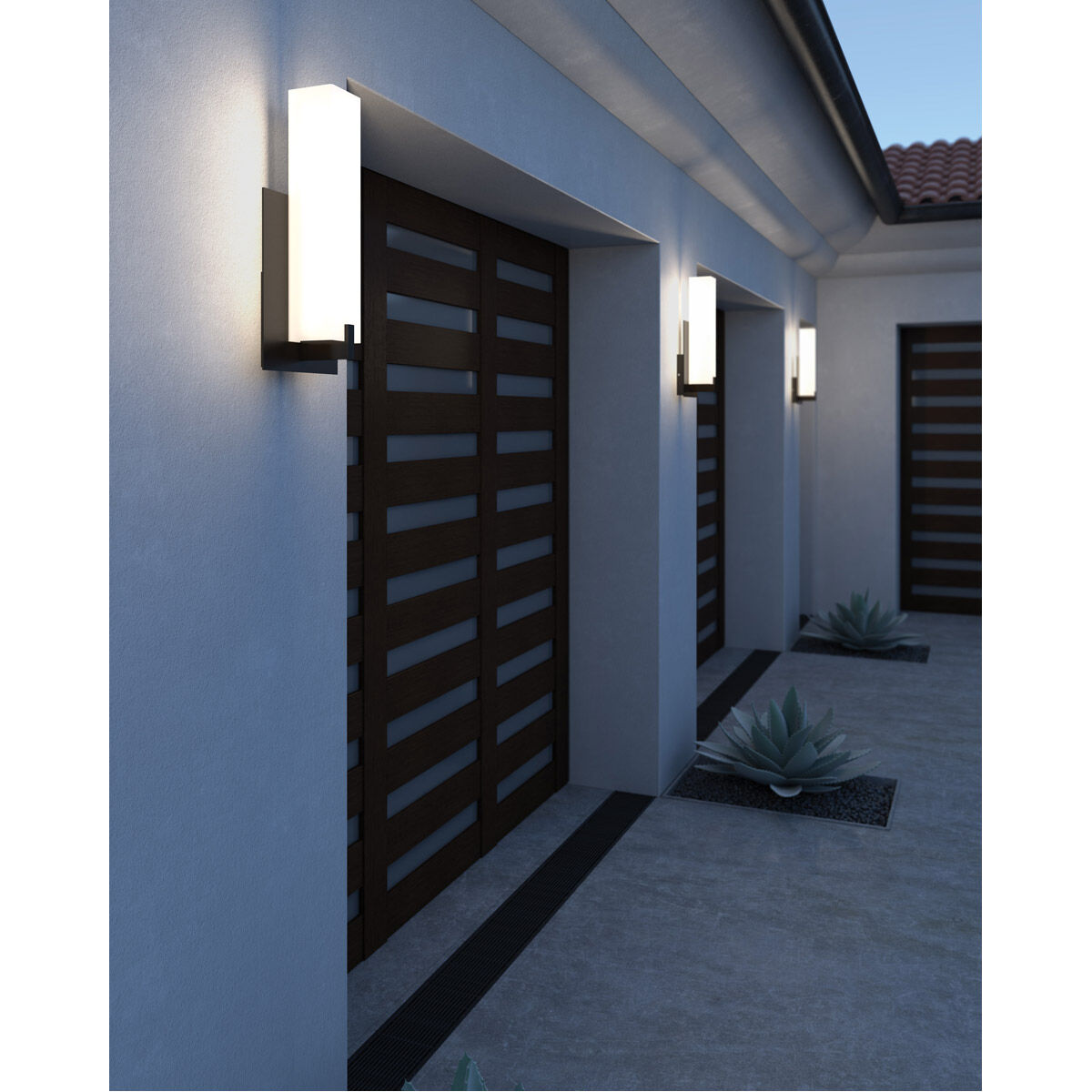 Cosmo LED 19.1 inch Bronze Outdoor Wall Light in LED 80 CRI 4000K, Surge Protection, Integrated LED