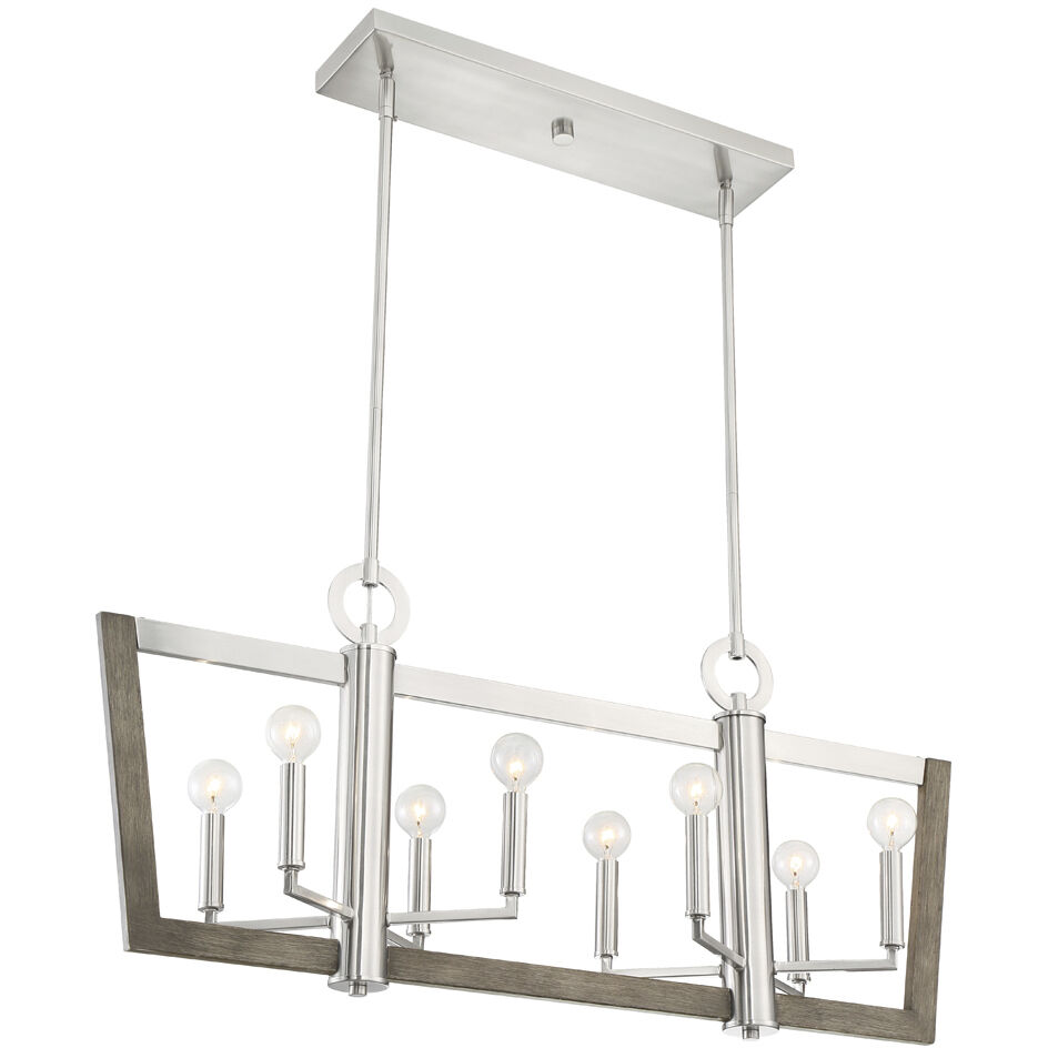 Westend 8 Light 36.5 inch Satin Platinum Chandelier Ceiling Light
